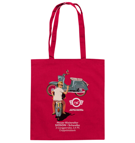 DDR Ostalgie Baumwolltasche • WERKSTATT-WERBUNG SIMSON-ERSATZTEILE