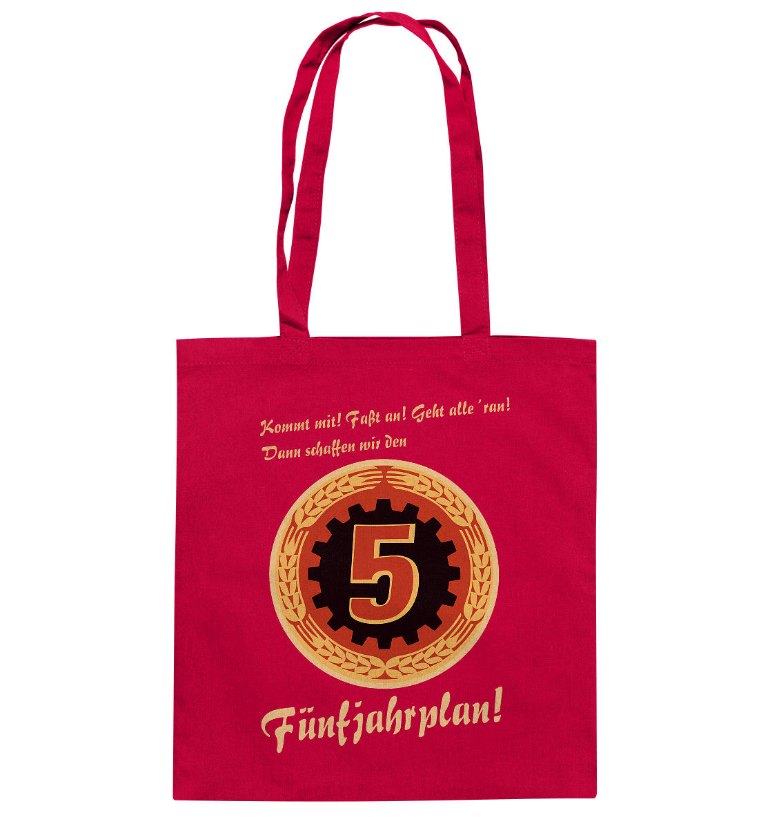 DDR Ostalgie Baumwolltasche • FÜNFJAHRPLAN