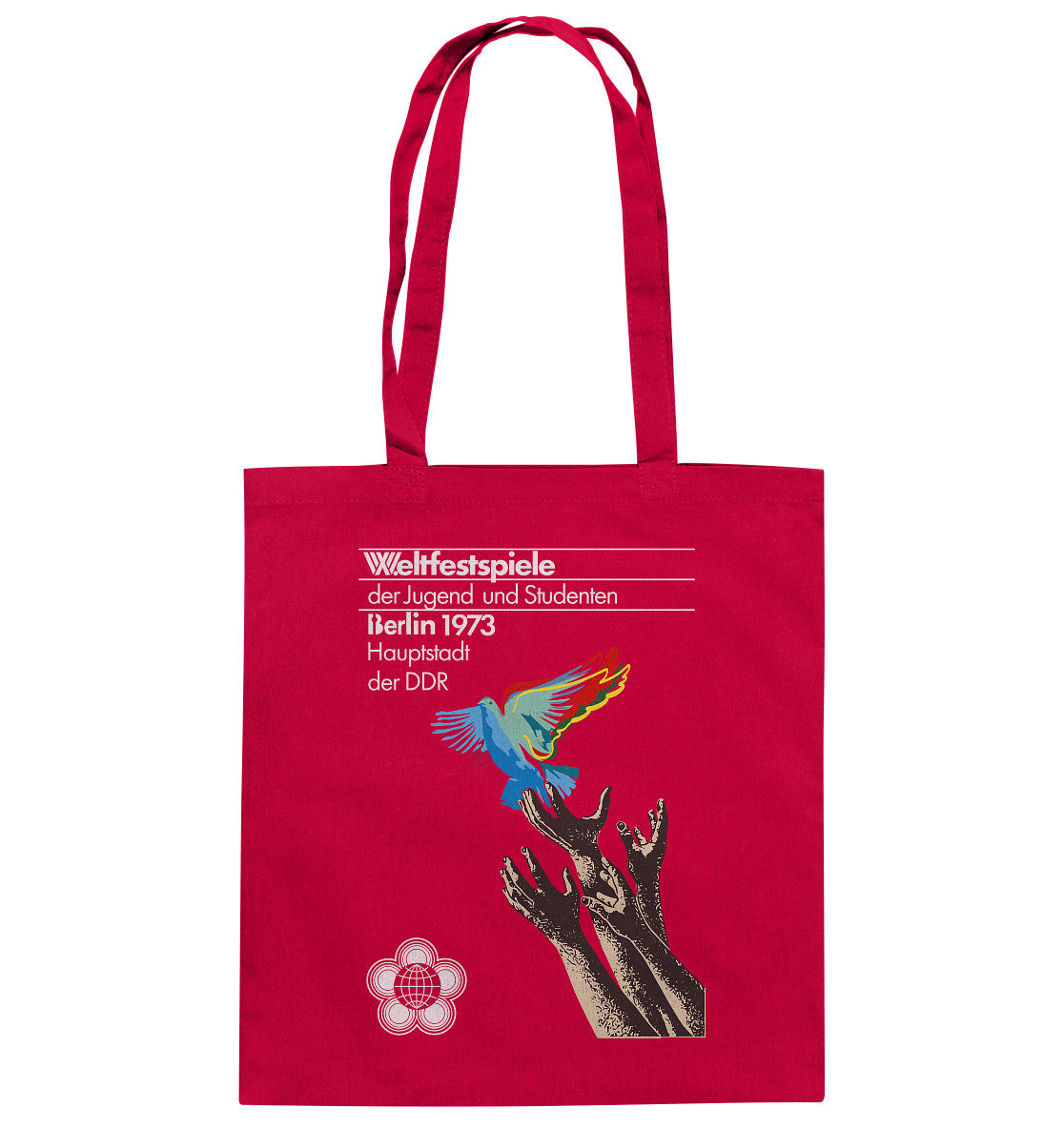 DDR Ostalgie Baumwolltasche • WELTFESTSPIELE BERLIN, DDR 1973 - FRIEDENSTAUBE