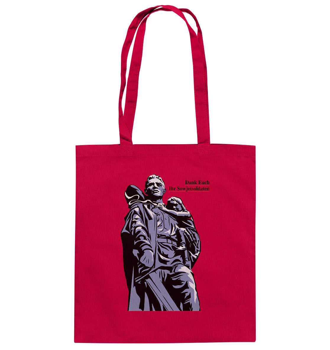 DDR Ostalgie Baumwolltasche • DANK EUCH IHR SOWJETSOLDATEN (DDR ORIGINAL-PLAKAT)