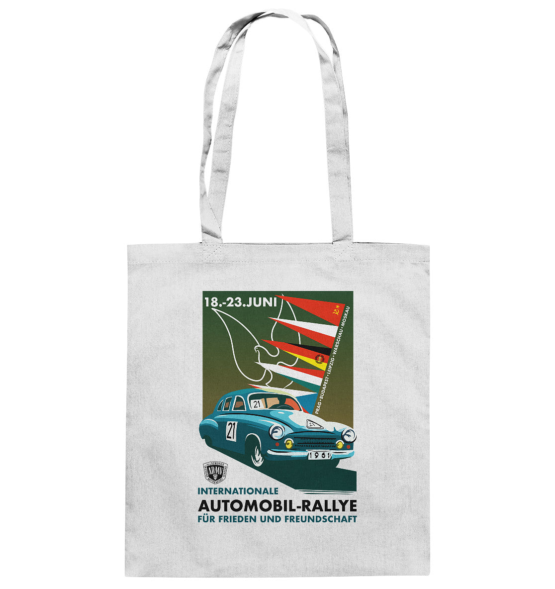 DDR Ostalgie Baumwolltasche • INTERNATIONALE RALLYE WARTBURG 1961 (ORIGINAL-PLAKAT)