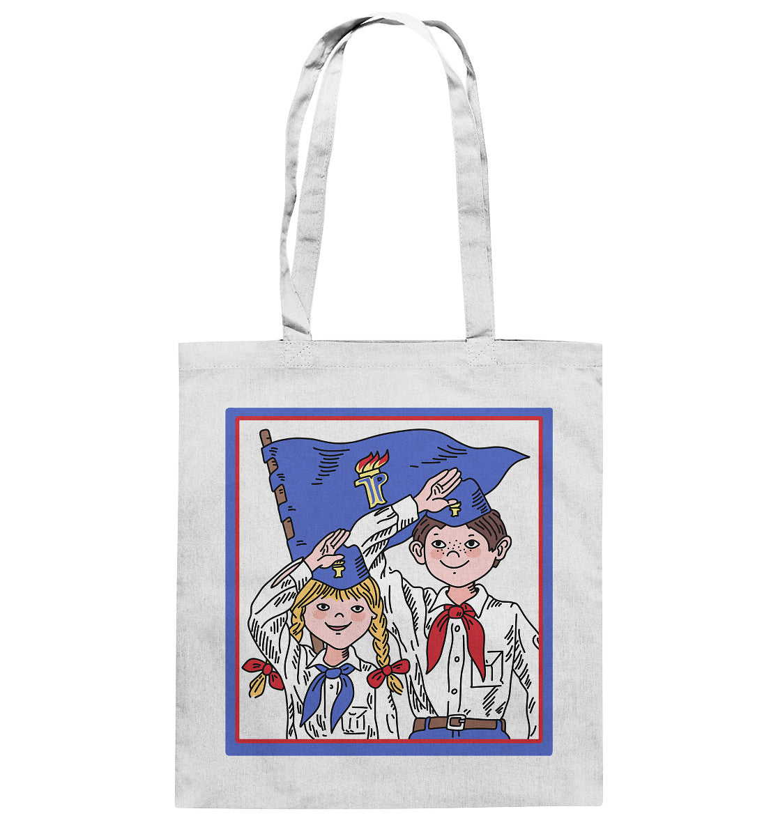 DDR Ostalgie Baumwolltasche • JUNGE PIONIERE - ORIGINAL ILLUSTRATION