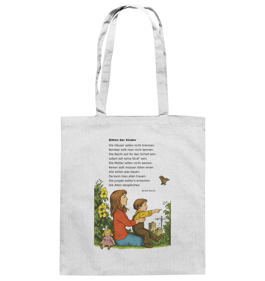 DDR Ostalgie Baumwolltasche • BITTEN DER KINDER - UNSERE FIBEL