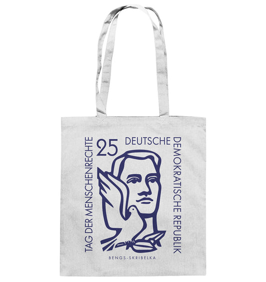 DDR Ostalgie Baumwolltasche • DDR BRIEFMARKE - TAG DER MENSCHENRECHTE