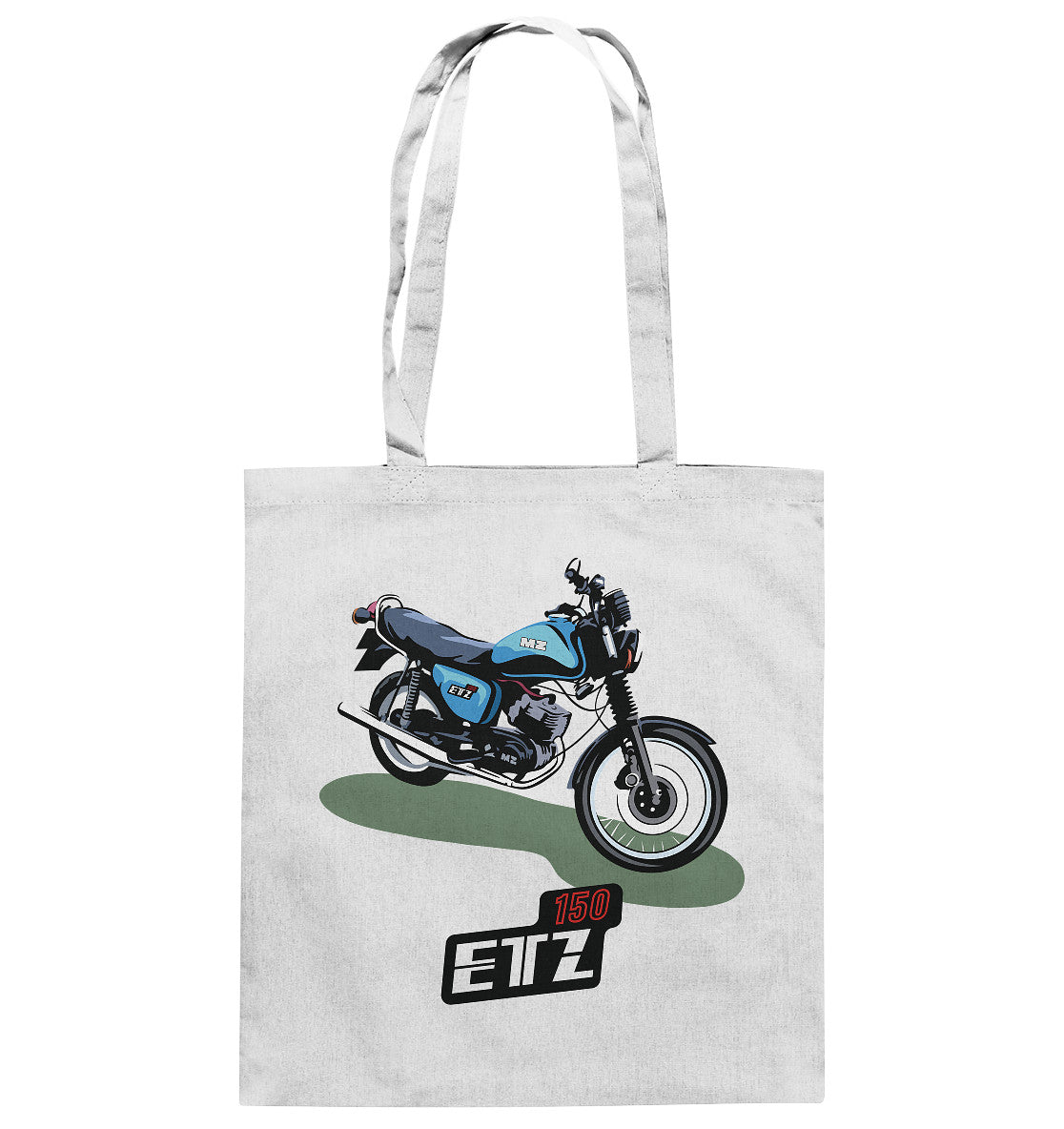 DDR Ostalgie Baumwolltasche • MZ ETZ 150 BLAU (ORIGINAL DDR-PLAKAT)