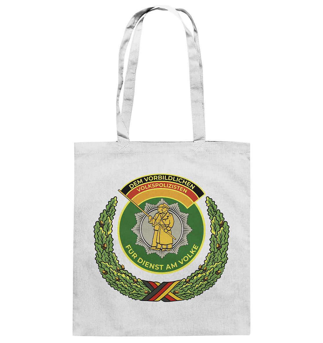 DDR Ostalgie Baumwolltasche • DEM VORBILDLICHEN VOLKSPOLIZISTEN (ABZEICHEN)