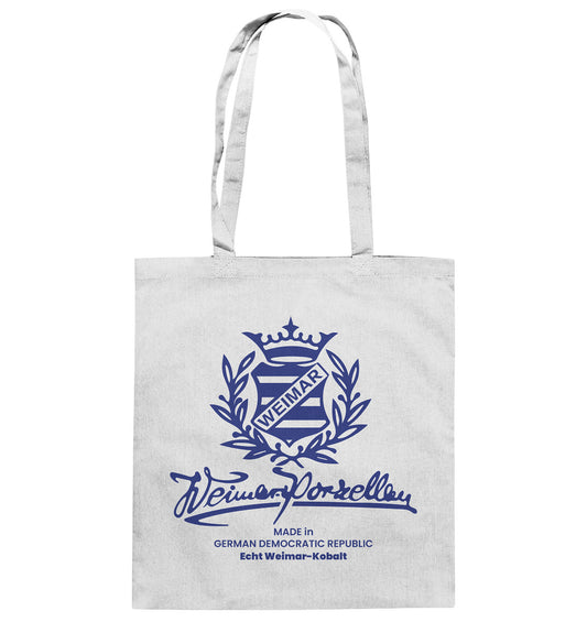 DDR Ostalgie Baumwolltasche • WEIMAR-PORZELLAN BLANKENHAIN