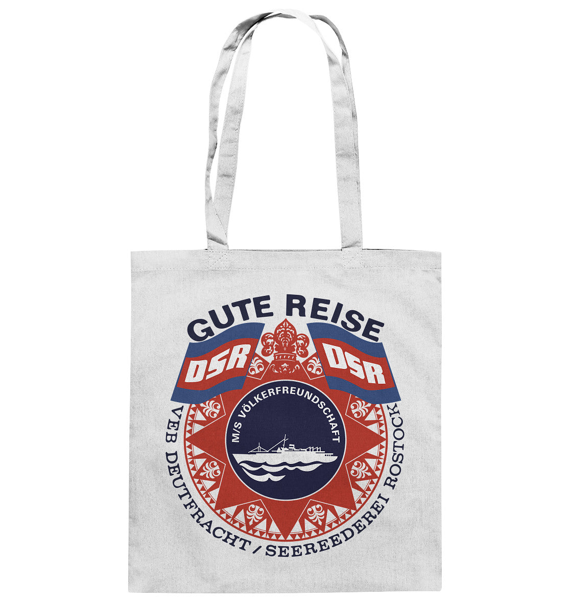 DDR Ostalgie Baumwolltasche • MS VÖLKERFREUNDSCHAFT- hell