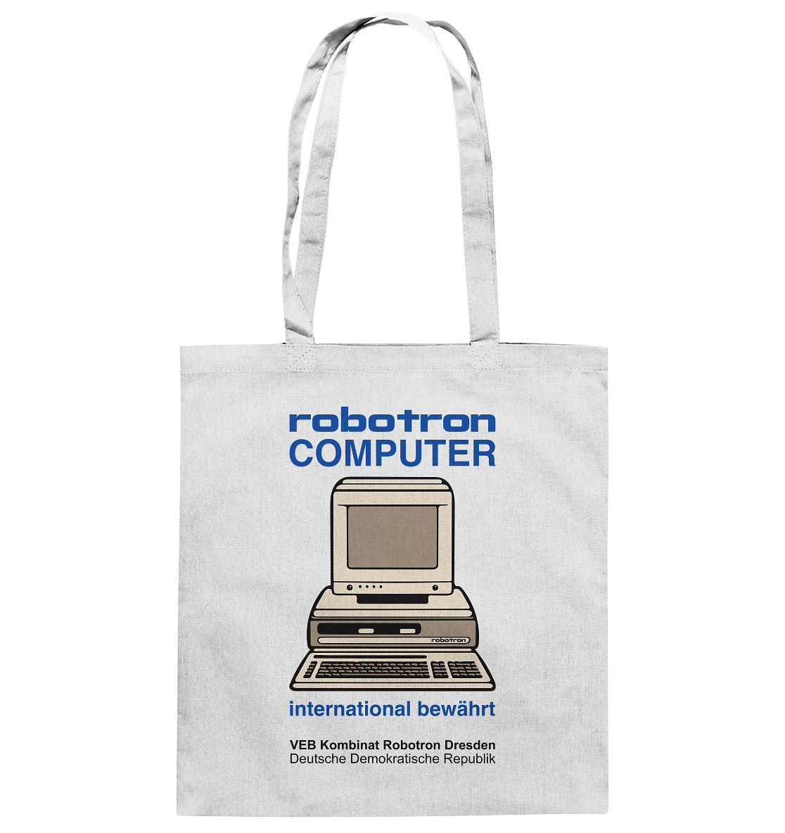 DDR Ostalgie Baumwolltasche • ROBOTRON COMPUTER DRESDEN