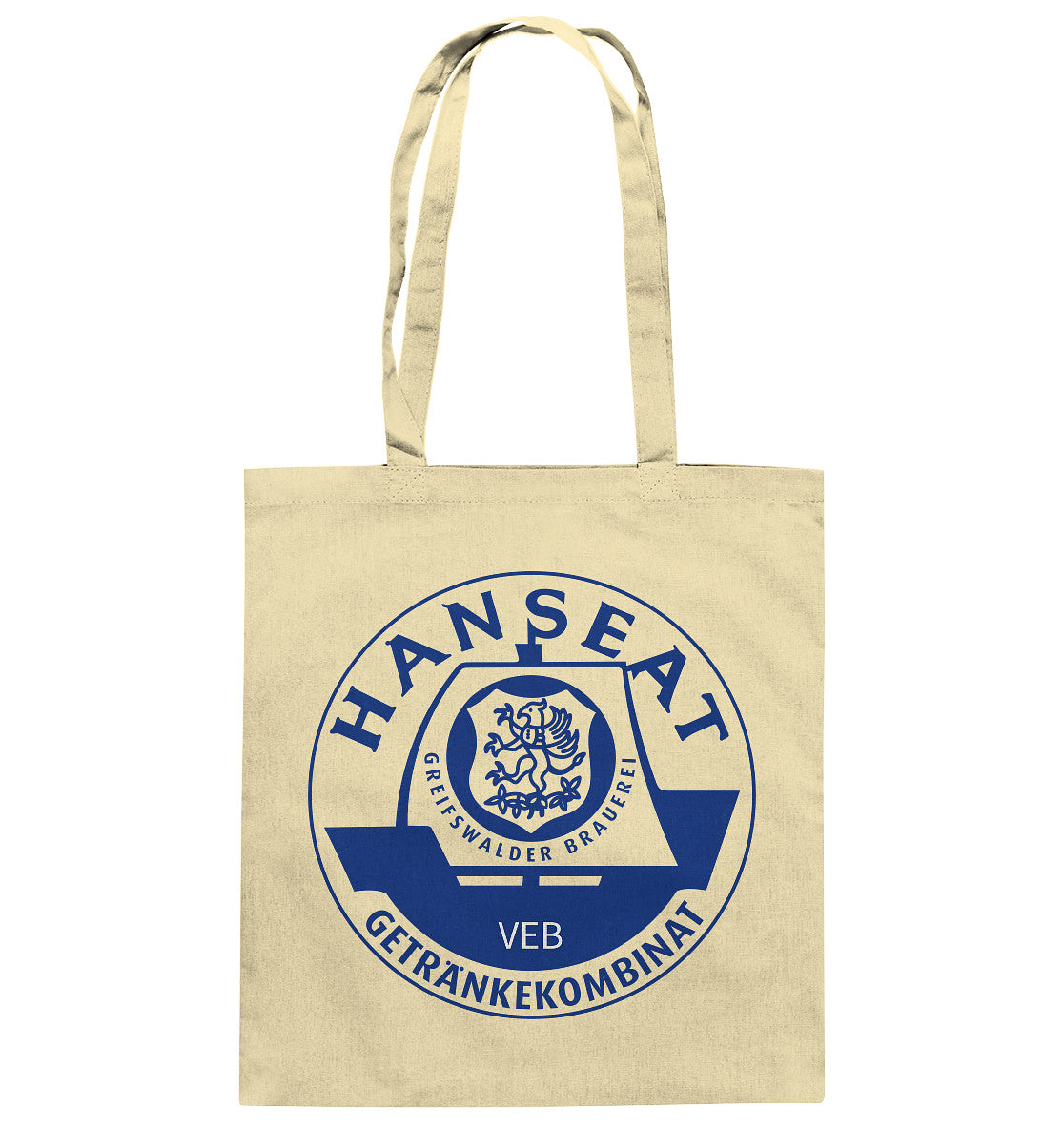 DDR Ostalgie Baumwolltasche • HANSEAT GREIFSWALDER BRAUEREI VEB