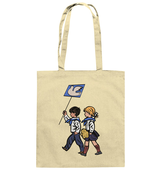 DDR Ostalgie Baumwolltasche • KLEINE WEISSE FRIEDENSTAUBE - ILLUSTRATION UNSERE FIBEL