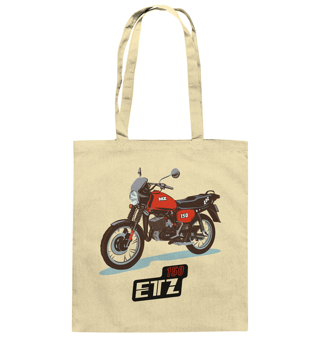 DDR Ostalgie Baumwolltasche • MZ ETZ 150 ROT (ORIGINAL DDR-PLAKAT)
