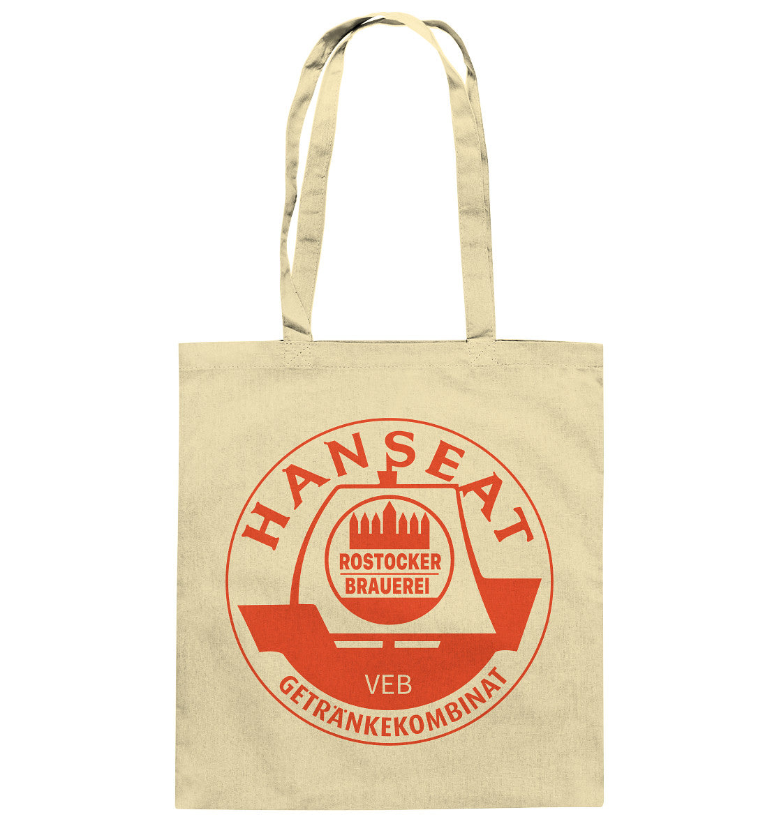DDR Ostalgie Baumwolltasche • HANSEAT ROSTOCKER BRAUEREI VEB