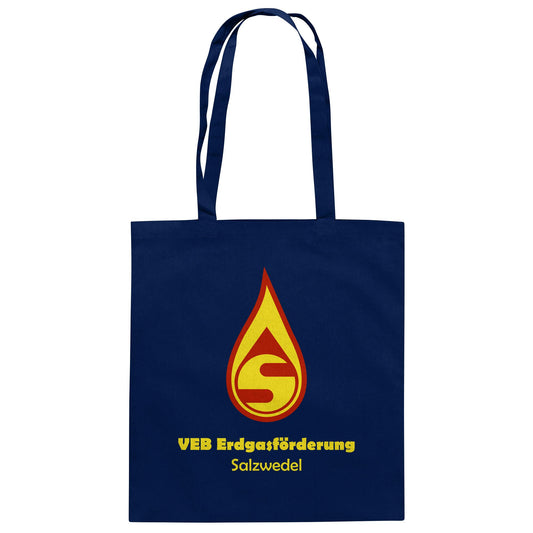 DDR Ostalgie Baumwolltasche • VEB ERDGASFÖRDERUNG SALZWEDEL