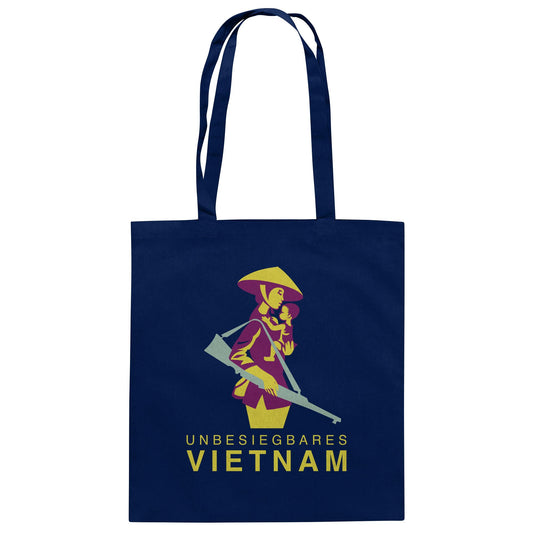 DDR Ostalgie Baumwolltasche • UNBESIEGBARES VIETNAM (DDR-BRIEFMARKE)