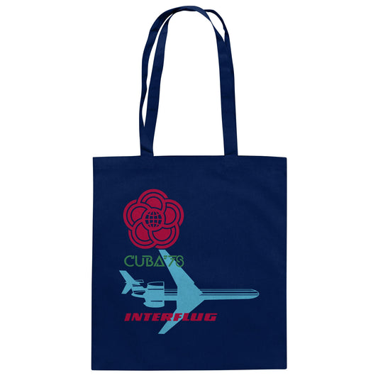 DDR Ostalgie Baumwolltasche • INTERFLUG BERLIN - CUBA WELTFESTSPIELE 1978 (ORIGINAL SONDERSTEMPEL)