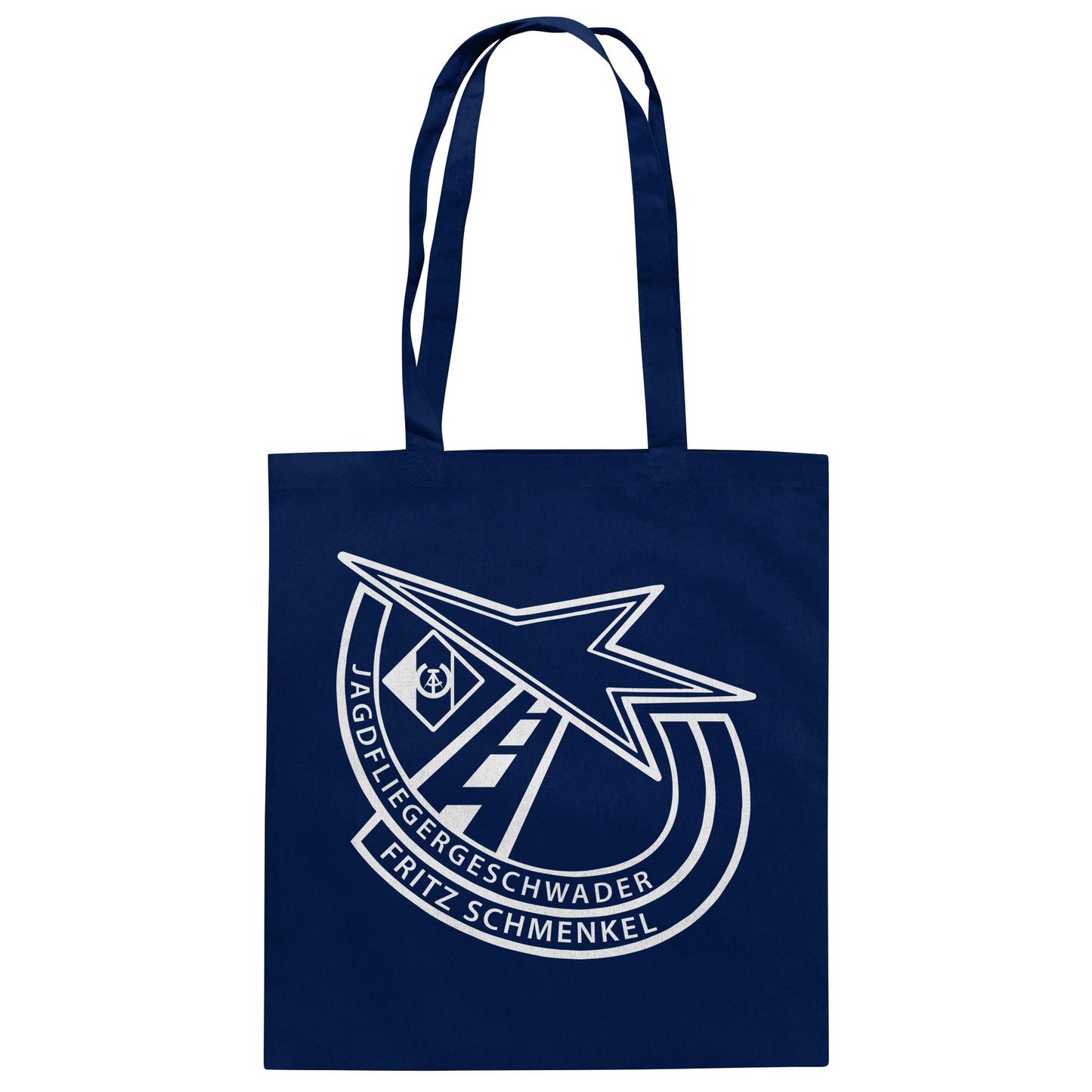 DDR Ostalgie Baumwolltasche • NVA EMBLEM - GESCHWADER FRITZ SCHMENKEL