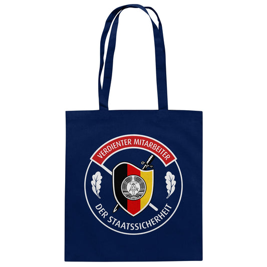 DDR Ostalgie Baumwolltasche • VERDIENTER MITARBEITER DER STAATSSICHERHEIT (ORIGINAL ORDEN)