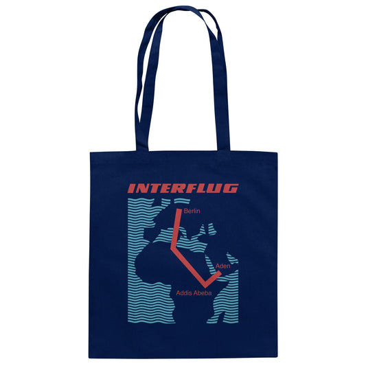 DDR Ostalgie Baumwolltasche • INTERFLUG BERLIN - ADDIS ABEBA (ORIGINAL SONDERSTEMPEL)