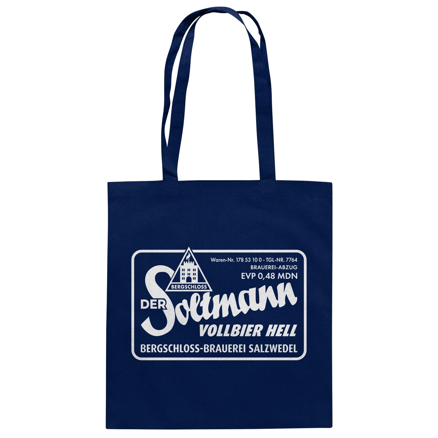 DDR Ostalgie Baumwolltasche • BERGSCHLOSS SALZWEDEL SOLTMANN BIERE