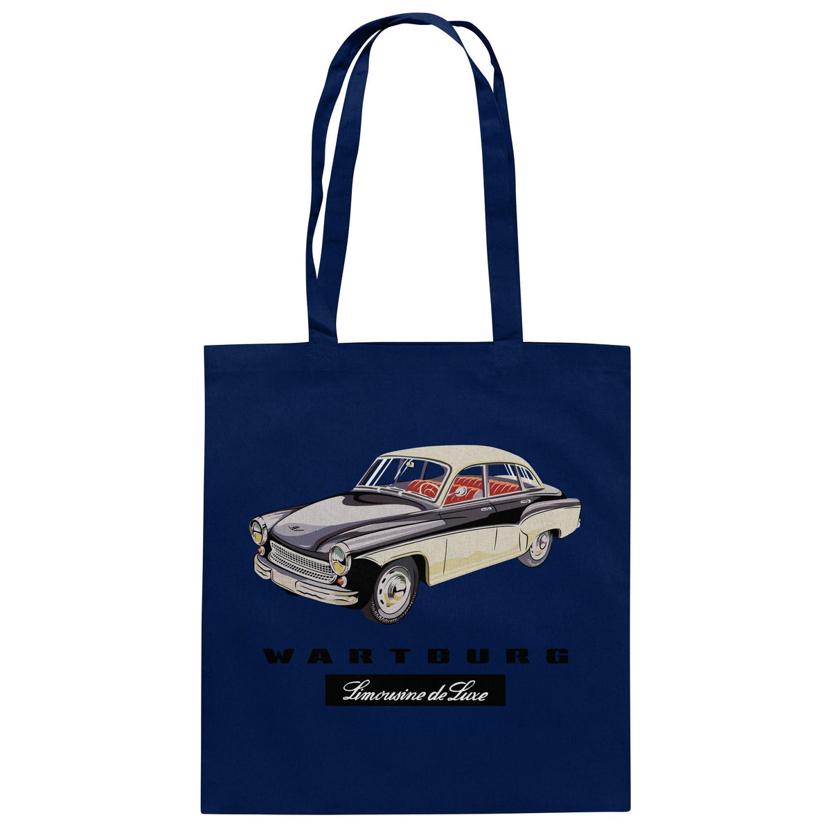 DDR Ostalgie Baumwolltasche • WARTBURG - LIMOUSINE DE LUXE (ORIGINAL WERBUNG)