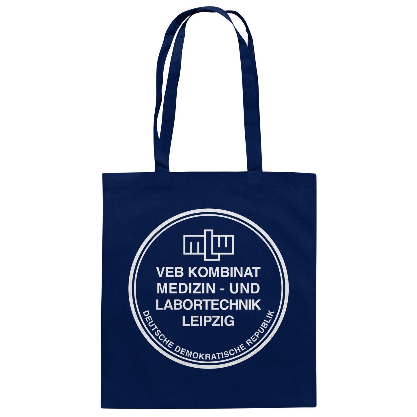 DDR Ostalgie Baumwolltasche • VEB KOMBINAT MEDIZIN- UND LABORTECHNIK LEIPZIG