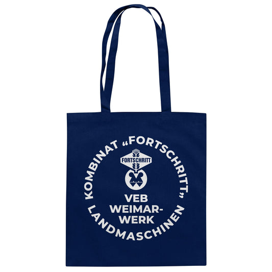 DDR Ostalgie Baumwolltasche • VEB KOMBINAT FORTSCHRITT WEIMAR LANDMASCHINEN