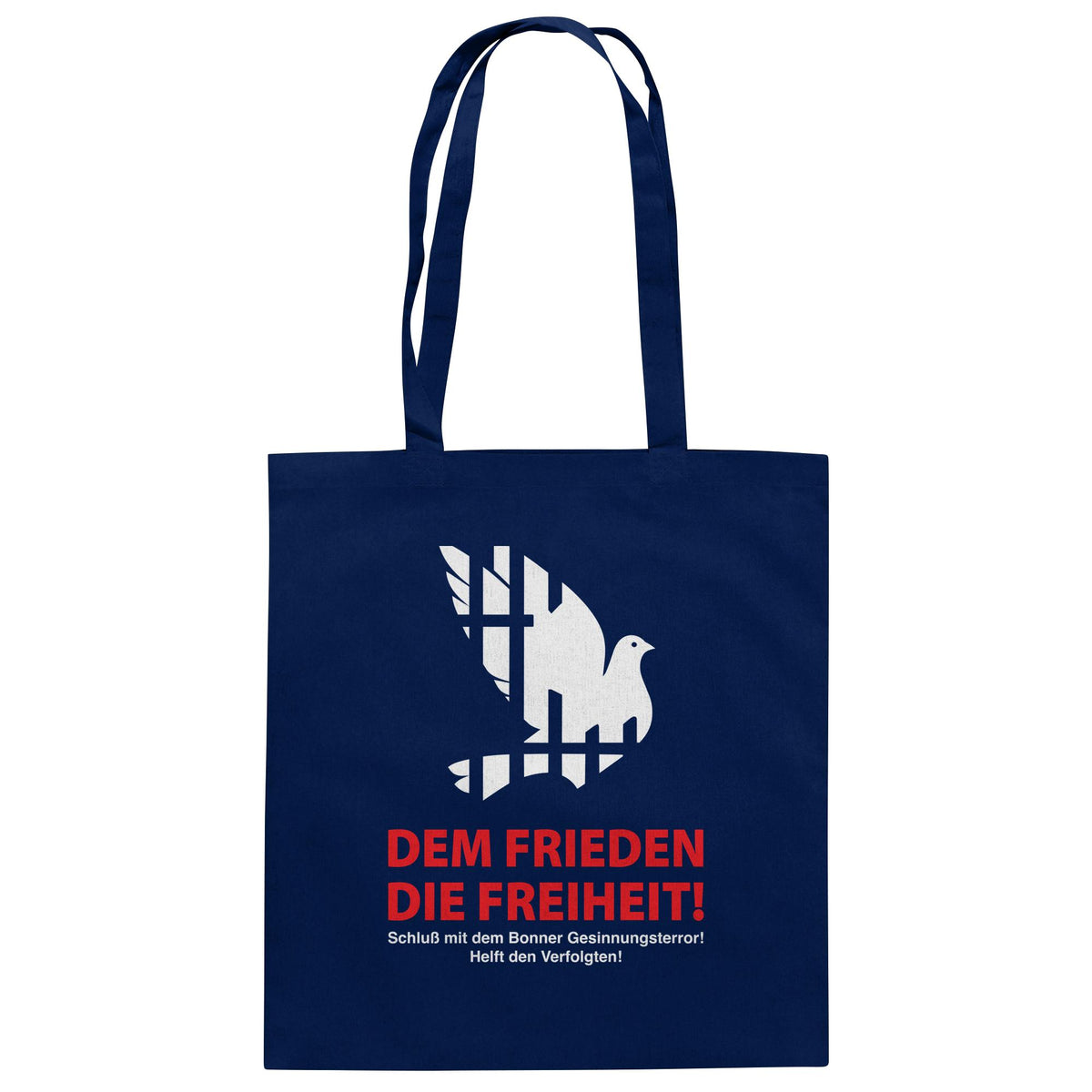 DDR Ostalgie Baumwolltasche • DEM FRIEDEN DIE FREIHEIT! (ORIGINAL-PLAKAT)