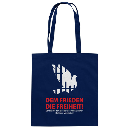 DDR Ostalgie Baumwolltasche • DEM FRIEDEN DIE FREIHEIT! (ORIGINAL-PLAKAT)