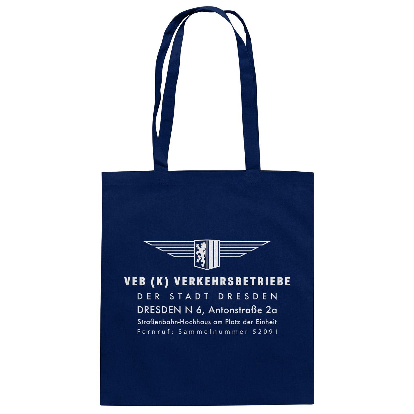 DDR Ostalgie Baumwolltasche • VEB VERKEHRSBETRIEBE DRESDEN