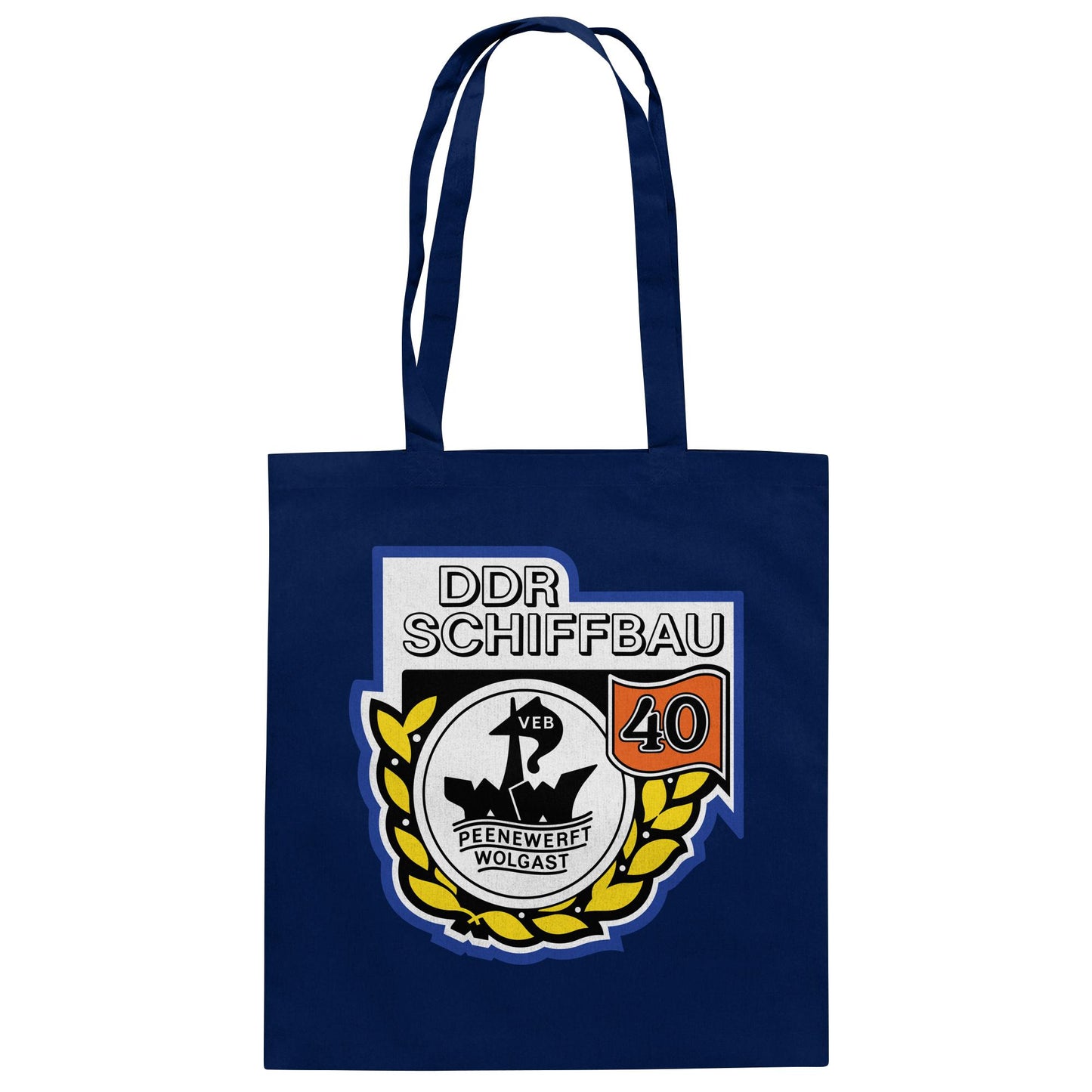 DDR Ostalgie Baumwolltasche • VEB PEENEWERFT WOLGAST, DDR SCHIFFBAU