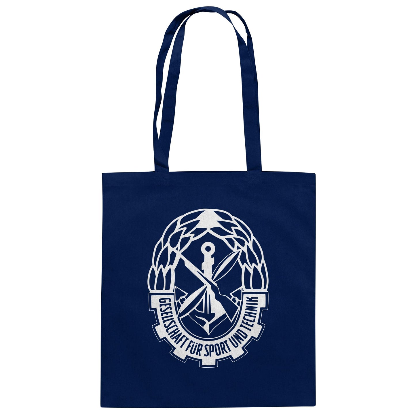 DDR Ostalgie Baumwolltasche • GST - GESELLSCHAFT FÜR SPORT UND TECHNIK (BRUST EMBLEM)