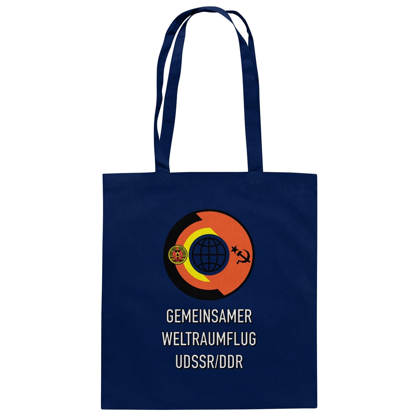 DDR Ostalgie Baumwolltasche • GEMEINSAMER WELTRAUMFLUG UDSSR-DDR (ORIGINAL WIMPEL)