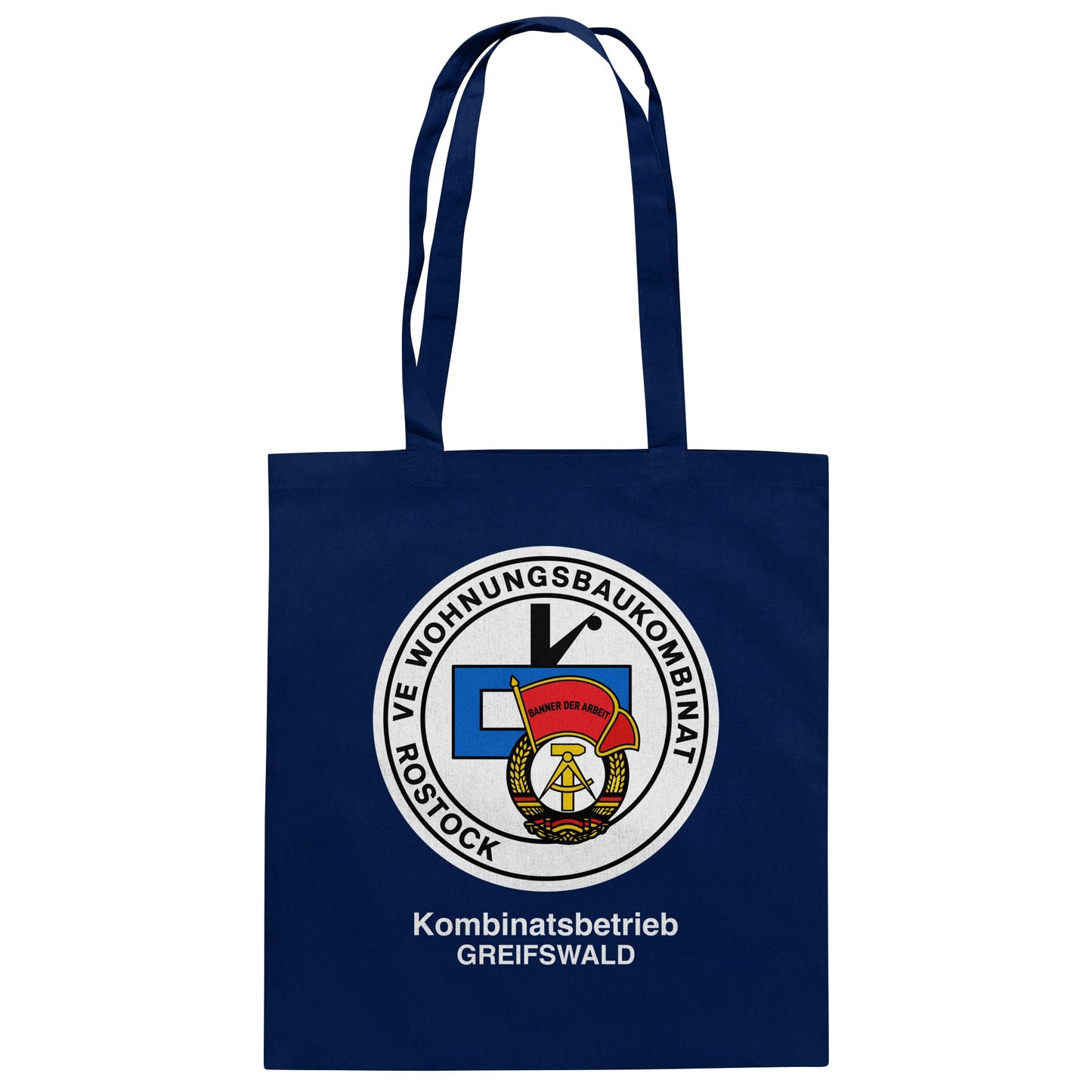 DDR Ostalgie Baumwolltasche • VE WOHNUNGSBAUKOMBINAT ROSTOCK - GREIFSWALD