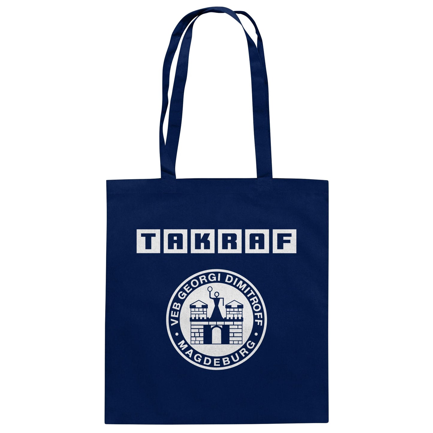 DDR Ostalgie Baumwolltasche • TAKRAF - VEB GEORGI DIMITROFF MAGDEBURG