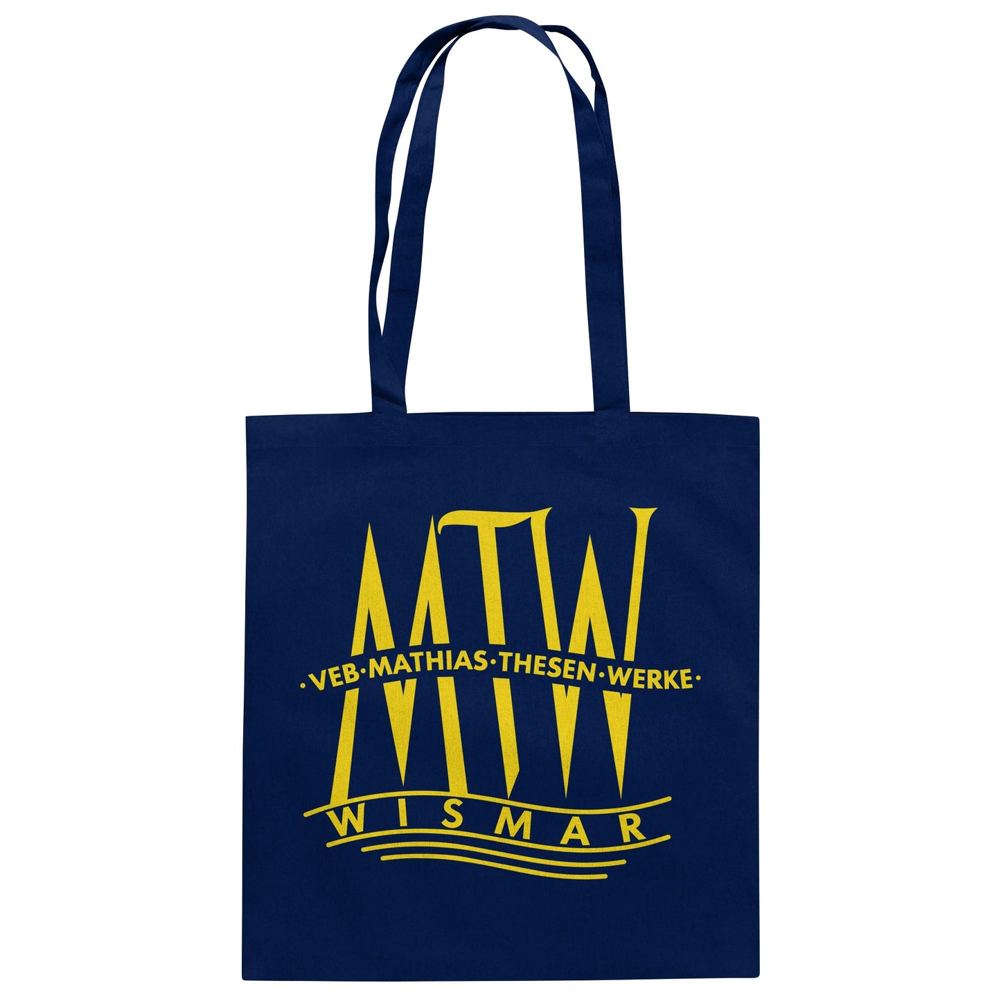 DDR Ostalgie Baumwolltasche • MATHIAS-THESEN-WERKE WISMAR (LOGO 1946)