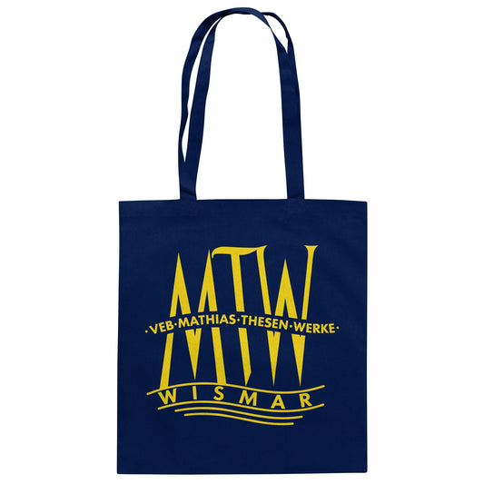 DDR Ostalgie Baumwolltasche • MATHIAS-THESEN-WERKE WISMAR (LOGO 1946)