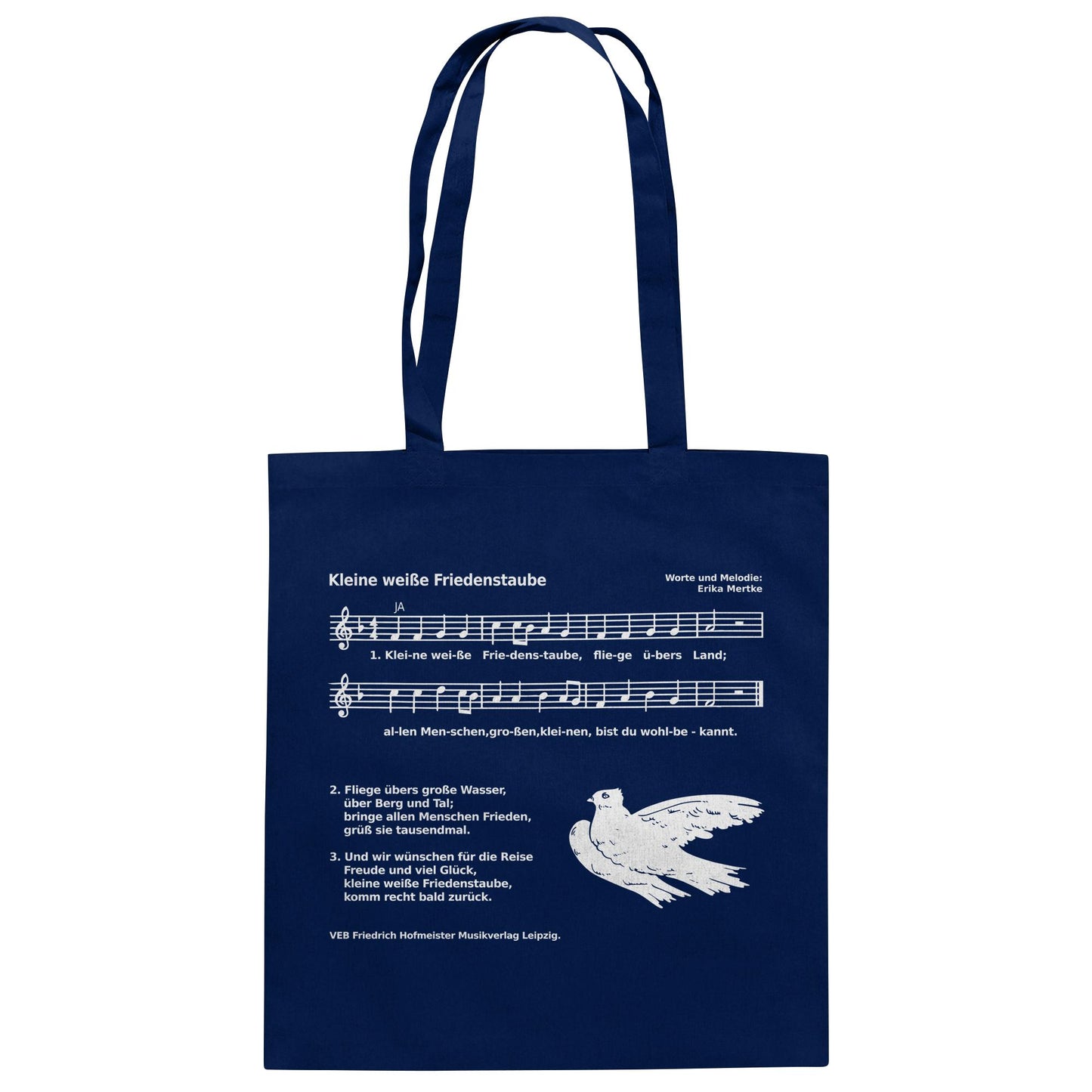DDR Ostalgie Baumwolltasche • KLEINE WEISSE FRIEDENSTAUBE (ORIGINAL AUS DER FIBEL)