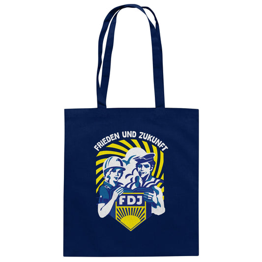 DDR Ostalgie Baumwolltasche • FDJ - FRIEDEN UND ZUKUNFT (ORIGINAL WIMPEL)
