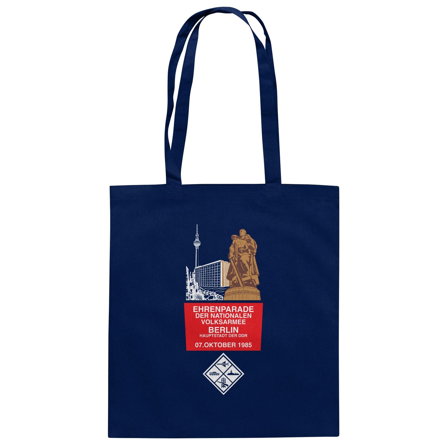 DDR Ostalgie Baumwolltasche • EHRENPARADE DER NVA, 1985 BERLIN (ORIGINALWIMPEL)