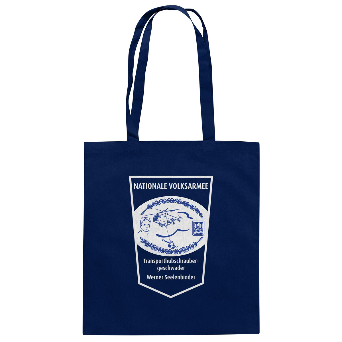DDR Ostalgie Baumwolltasche • NVA - TRANSPORTHUBSCHRAUBERGESCHWADER WERNER SEELENBINDER