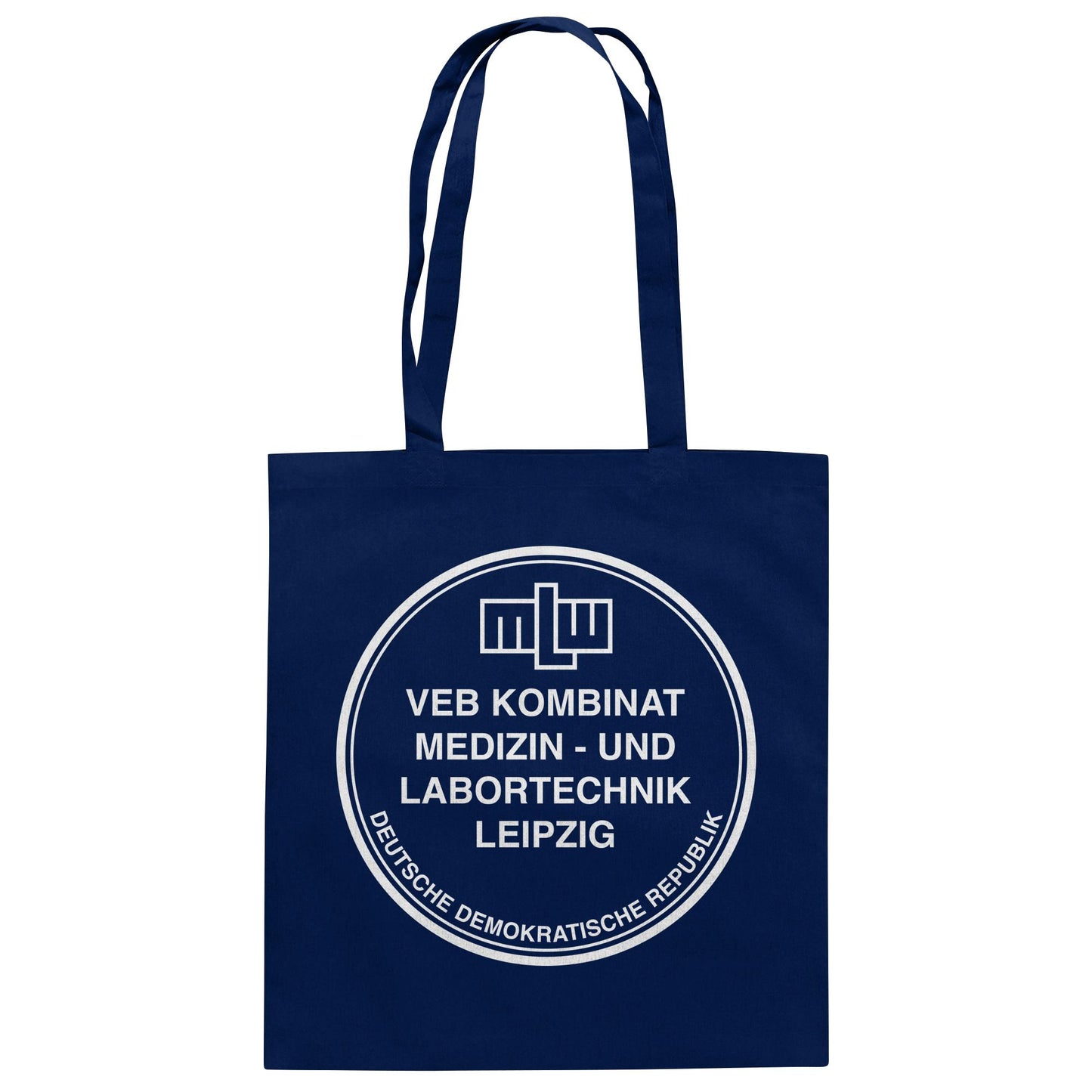 DDR Ostalgie Baumwolltasche • MLW VEB KOMBINAT MEDIZIN- UND LABORTECHNIK LEIPZIG
