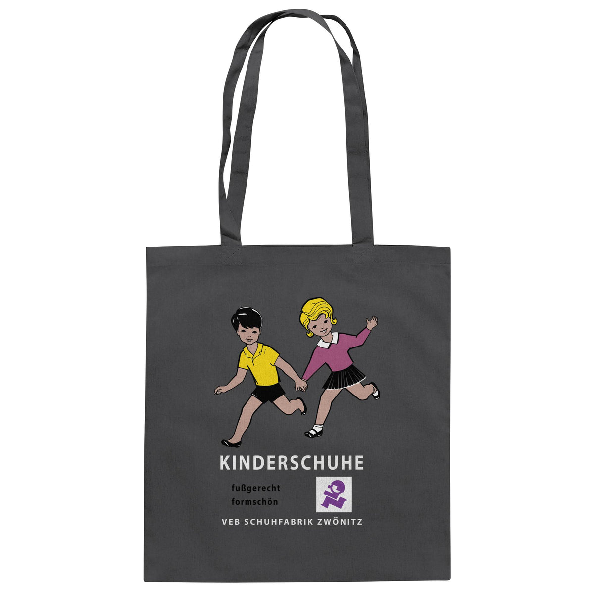 DDR Ostalgie Baumwolltasche • KINDERSCHUHE VEB SCHUHFABRIK ZWÖNITZ