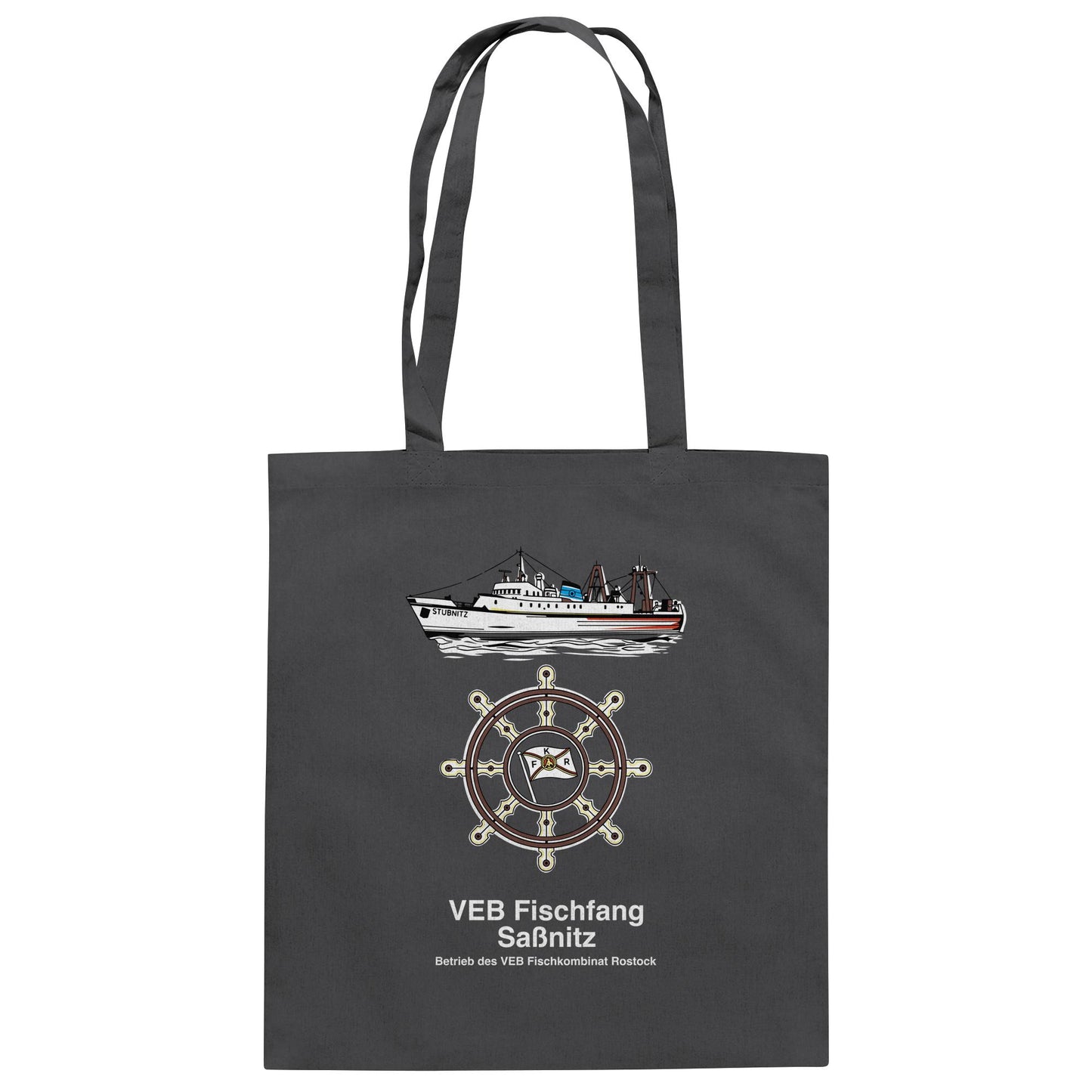 DDR Ostalgie Baumwolltasche • VEB FISCHFANG SASSNITZ