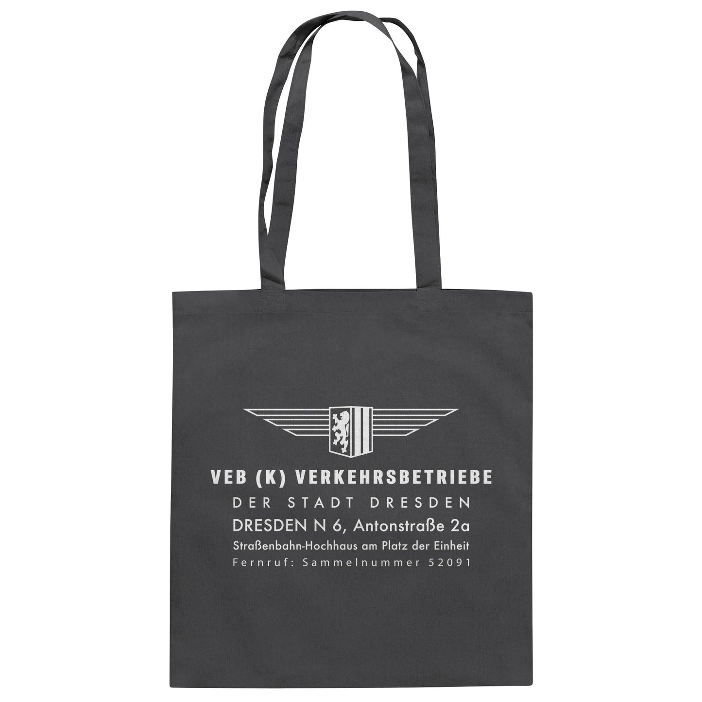 DDR Ostalgie Baumwolltasche • VEB VERKEHRSBETRIEBE DRESDEN