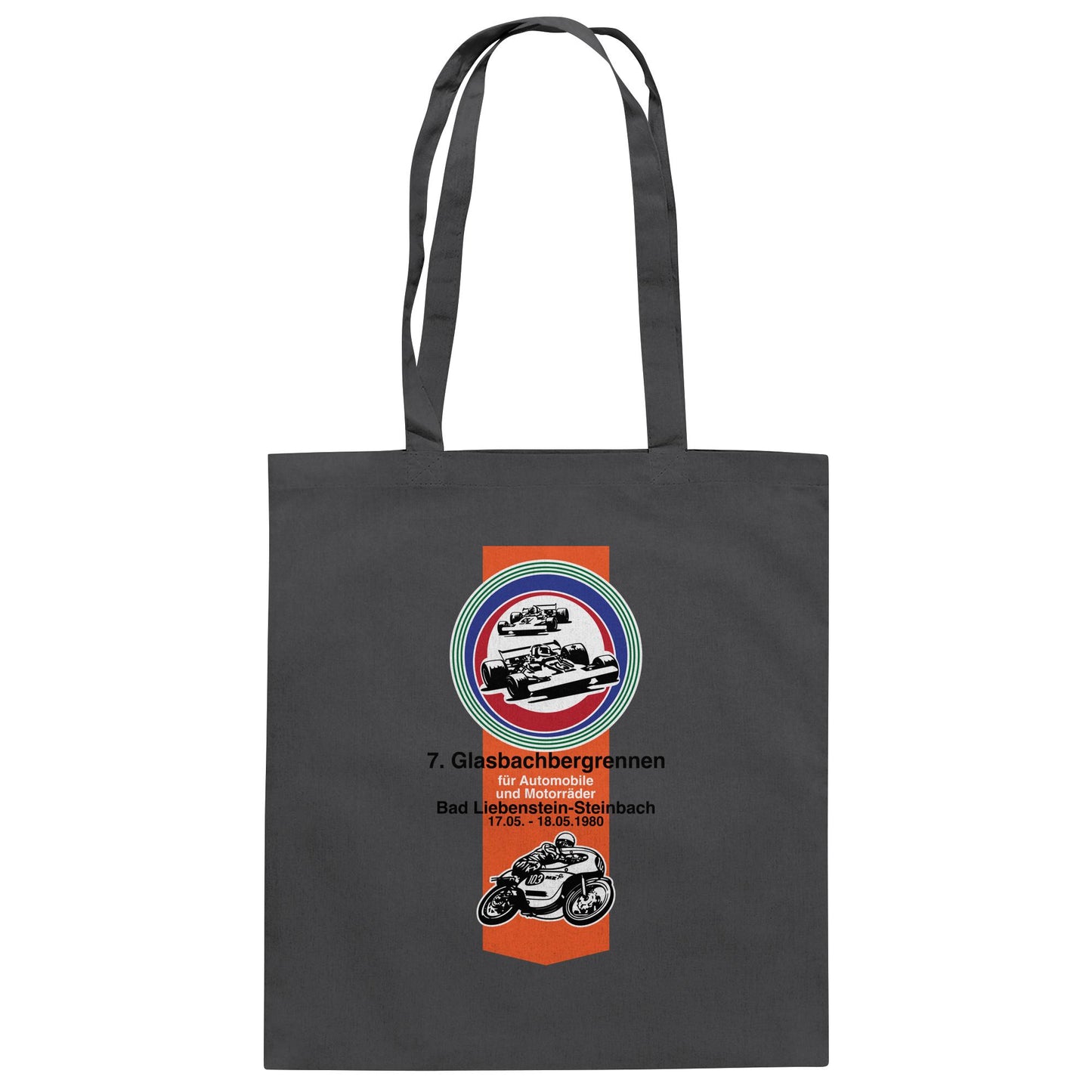 DDR Ostalgie Baumwolltasche • GLASBACHBERGRENNEN BAD LIEBENSTEIN (ORIGINAL WIMPEL)