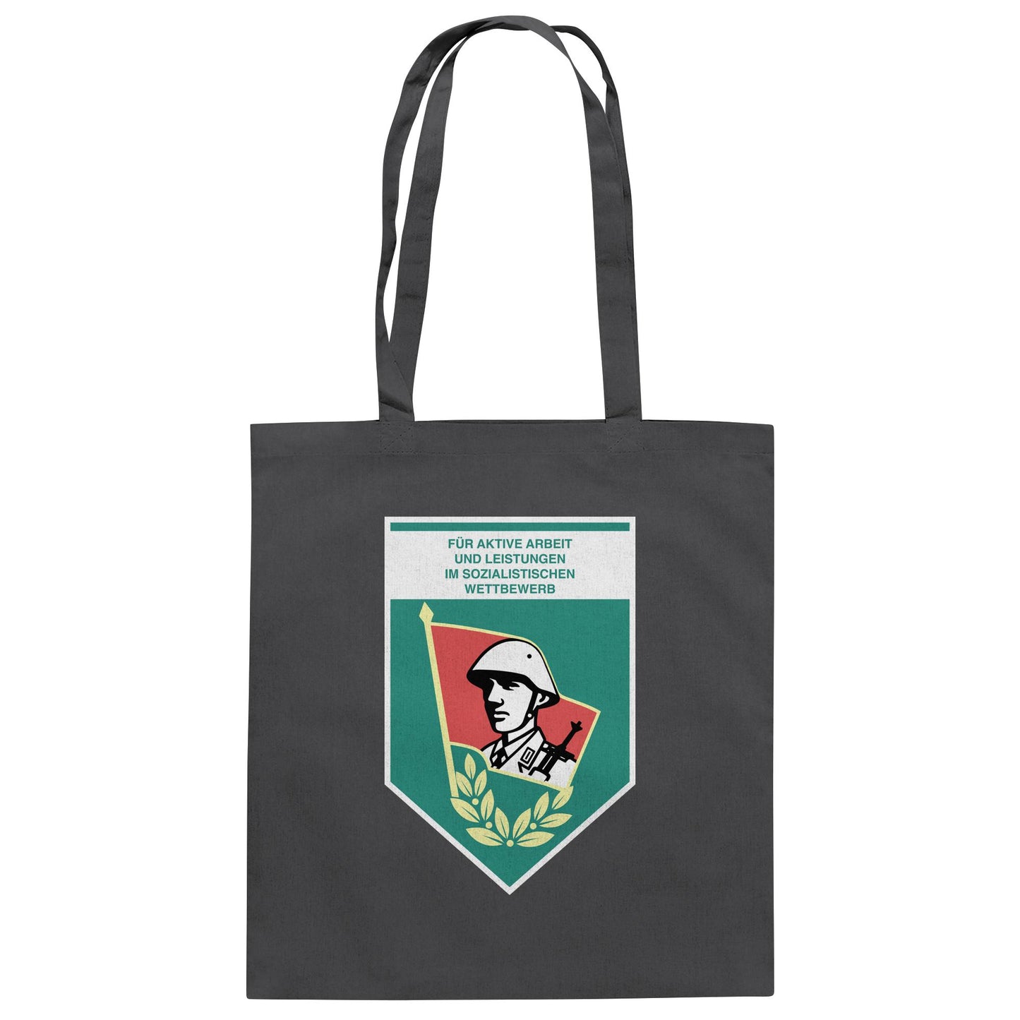 DDR Ostalgie Baumwolltasche • FÜR AKTIVE LEISTUNG UND ARBEIT (ORIGINAL WIMPEL)