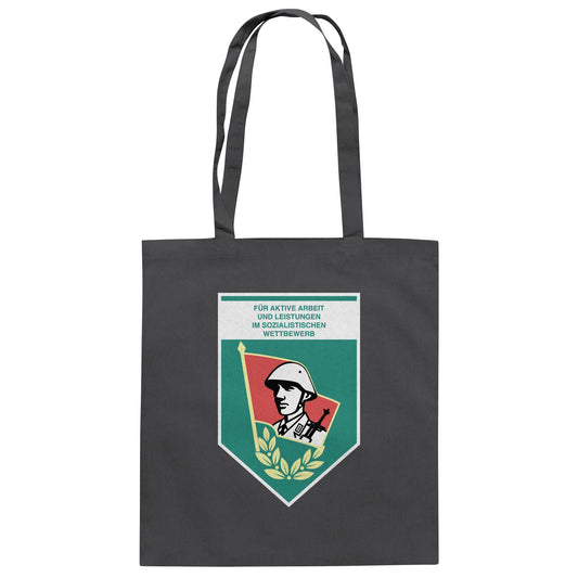 DDR Ostalgie Baumwolltasche • FÜR AKTIVE LEISTUNG UND ARBEIT (ORIGINAL WIMPEL)