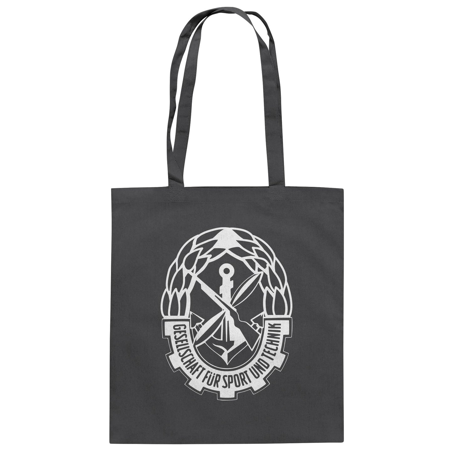 DDR Ostalgie Baumwolltasche • GST - GESELLSCHAFT FÜR SPORT UND TECHNIK (BRUST EMBLEM)