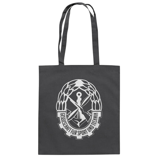 DDR Ostalgie Baumwolltasche • GST - GESELLSCHAFT FÜR SPORT UND TECHNIK (BRUST EMBLEM)